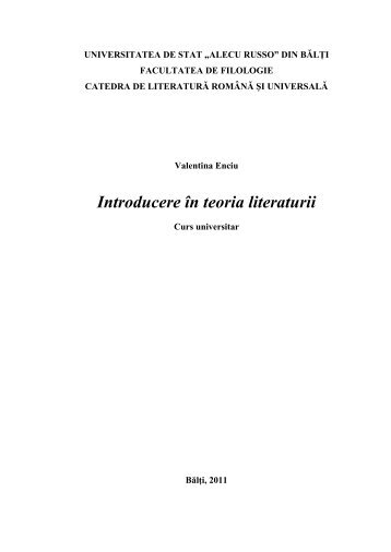 Introducere Ã®n teoria literaturii - Biblioteca ÅtiinÅ£ificÄ a UniversitÄÅ£ii de ...