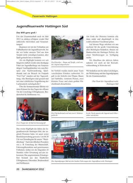 Jahresbericht Hattingen 2012 - Feuerwehr Hattingen