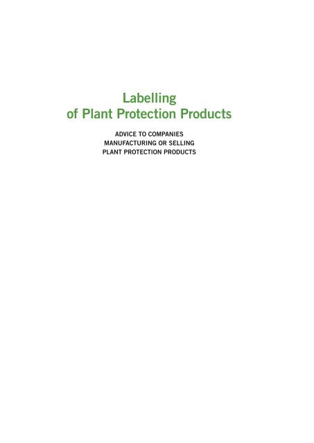 Labelling of Plant Protection Products