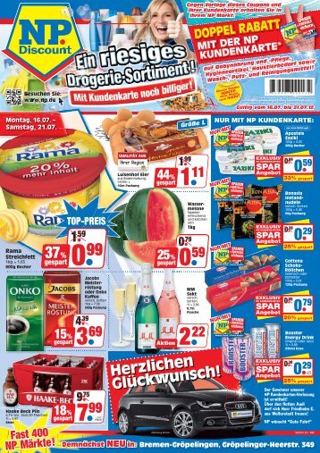 Montag, 16.07. – Samstag, 21.07. - NP Niedrige Preise