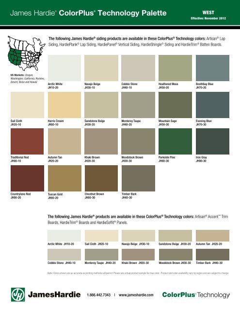 James Hardie Color Chart