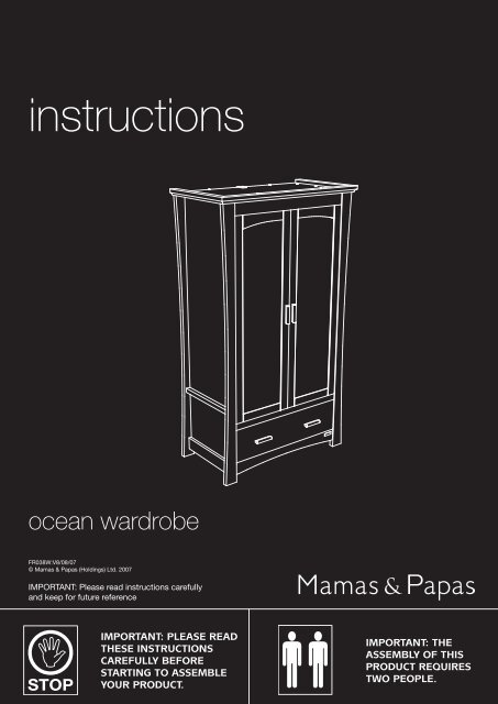 Ocean Wardrobe instructions - Mamas & Papas