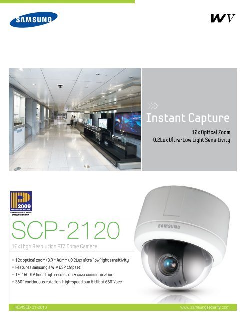 12X SPEED DOME CAMERA SCP-2120 User Guide - Samsung CCTV