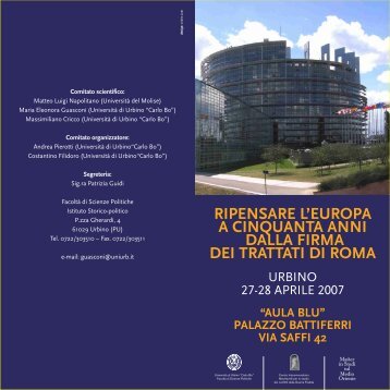 ripensare l'europa a cinquanta anni dalla firma dei trattati di roma