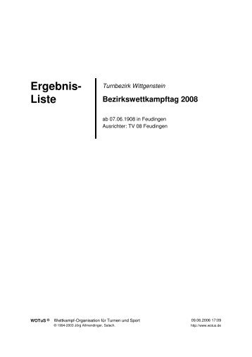 Ergebnis- Liste - SF Birkelbach