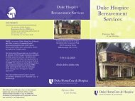 Duke Hospice Bereavement Services - Duke University Medical ...