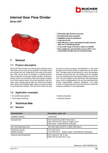 Internal Gear Flow Divider - BUCHER HYDRAULICS