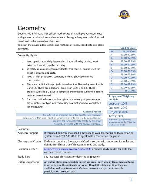 Geometry Alpha Omega Academy