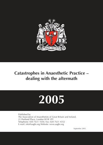 Catastrophes in Anaesthetic Practice - aagbi