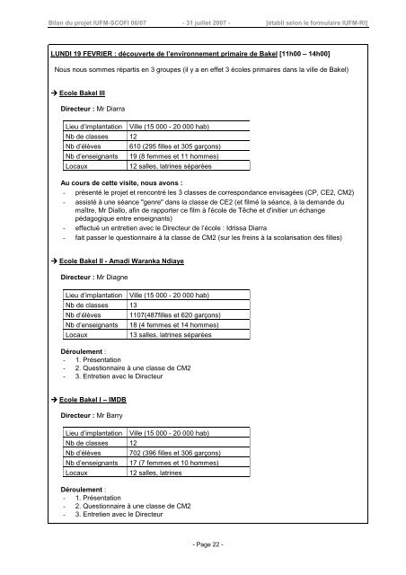 Le bilan complet du projet (pdf, 59 pages, 425 Ko) - Site auxiliaire ...