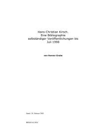 Hans-Christian Kirsch. Eine Bibliographie selbstÃ¤ndiger ...