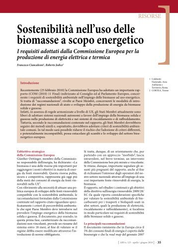 SostenibilitÃ  nell'uso delle biomasse a scopo energetico - articolo ...