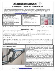 V10 PRESS FIT OVERHAUL INSTRUCTIONS - Santa Cruz Bicycles