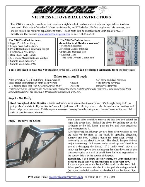 thru axle bearing replacement