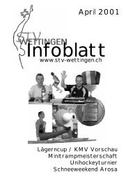 Infoblatt April 2001 - Turnverein STV Wettingen