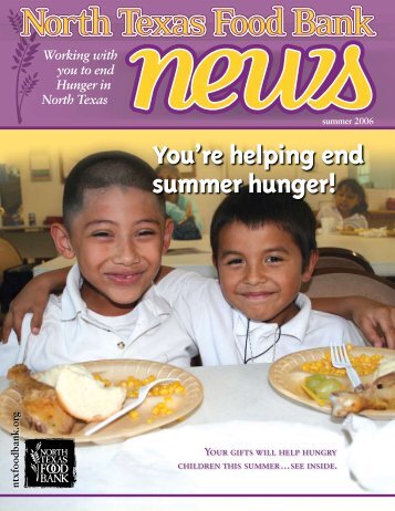 You're helping end summer hunger! - North Texas Food Bank