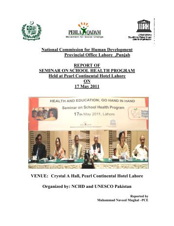 Report of Seminar on School Health Programme
