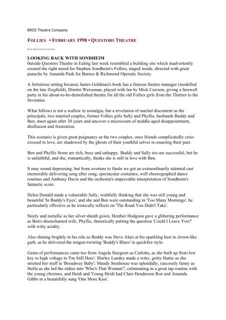 Reviews Bros Theatre Company Reviews Bros Theatre Company