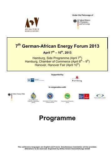 April 7 - Afrika-Verein der deutschen Wirtschaft eV