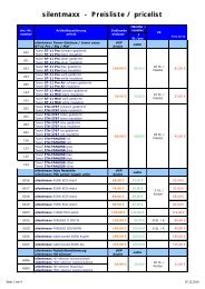 silentmaxx - Preisliste / pricelist