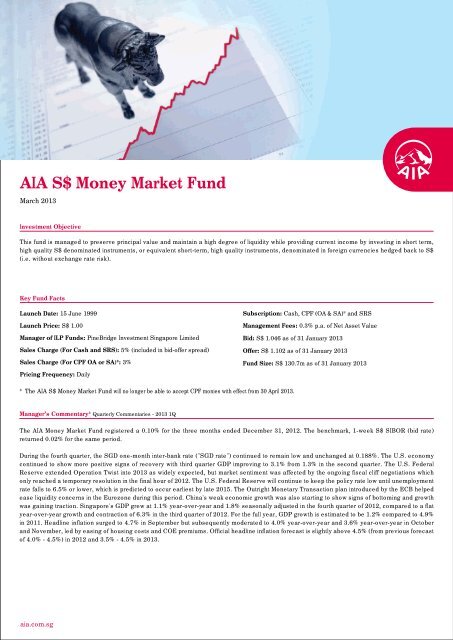 Aia S Money Market Fund Aia Singapore