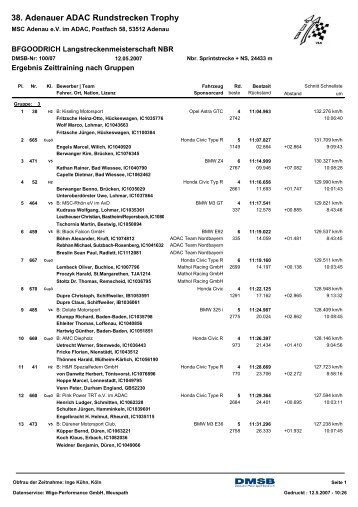 38. Adenauer ADAC Rundstrecken Trophy