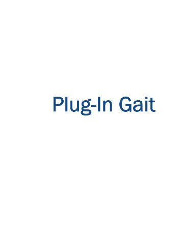 Plug In Gait Model Details