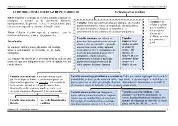 2.3. DISTRIBUCIONES DISCRETAS DE PROBABILIDAD Saber ...