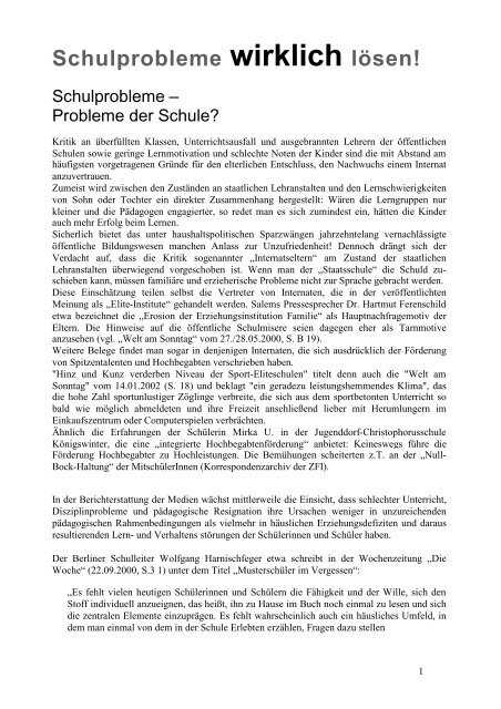 Schulprobleme wirklich lÃ¶sen!