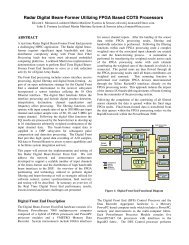 Radar Digital Beam-Former Utilizing FPGA Based COTS Processors