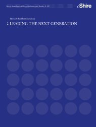 : LEADING THE NEXT GENERATION - Shire
