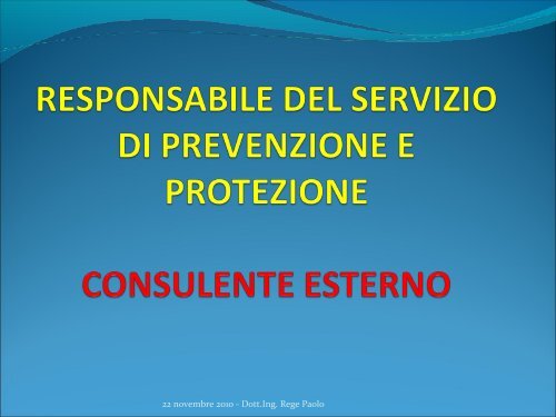 responsabile del servizio di prevenzione e protezione consulente ...