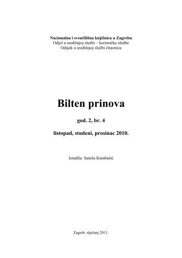 Bilten prinova god. 2, br. 4 listopad, studeni, prosinac 2010.