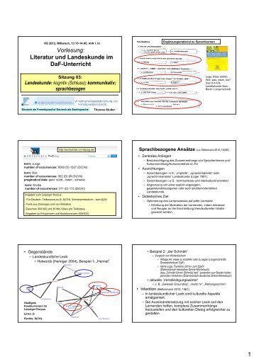 Vorlesung: Literatur und Landeskunde im DaF-Unterricht - Moodle 2