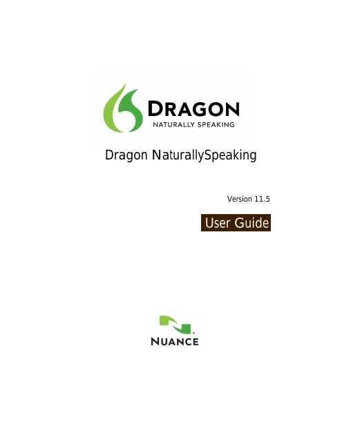 Dragon NaturallySpeaking User Guide - Nuance