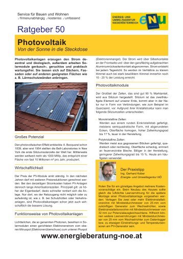 Ratgeber 50 - Photovoltaik - umweltberatung