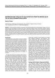 Distribution and typology of gold artefacts from the Bronze Age in the ...