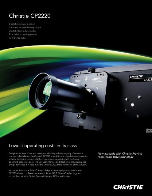 Christie CP2220 Datasheet - Christie Digital Systems