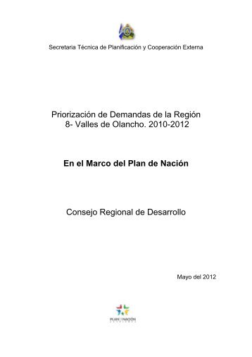 Priorización de Demandas de la Región 8- Valles de Olancho. 2010 ...