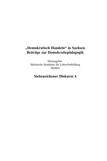 Demokratisch Handeln - Sächsisches Bildungsinstitut (SBI)