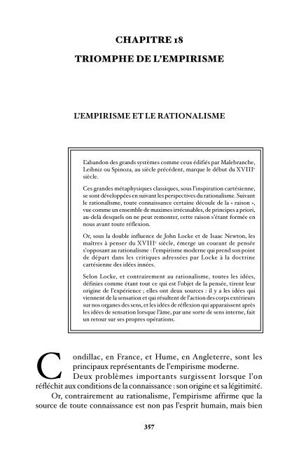 CHAPITRE 18 TRIOMPHE DE L'EMPIRISME - Les Classiques des ...