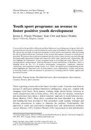 Youth sport programs: an avenue to foster positive youth development