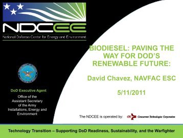 Biodiesel Paving the Way for DoD's Renewable Future - NDCEE