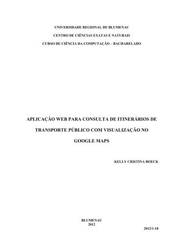 aplicação web para consulta de itinerários de transporte ... - FURB