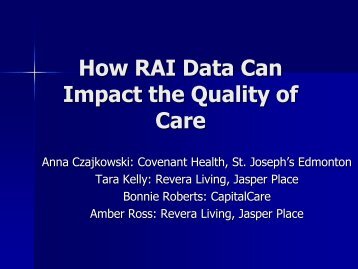 How RAI Data Can Impact the Quality of Care