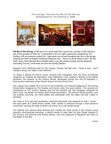 The Lounge Bar and Terrace - The Goring Hotel