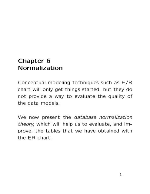 Chapter 6 Normalization