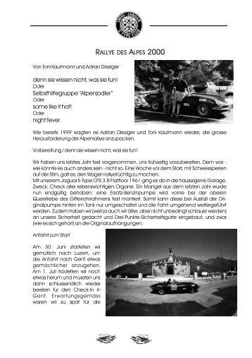 Bericht 1. Teil PDF (269 KB) - Swiss Jaguar "E" Type Club