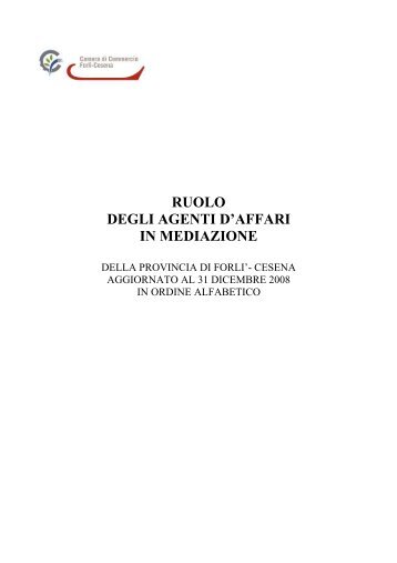 Elenco Ruolo Agenti d'affari in mediazione - Camera di Commercio ...