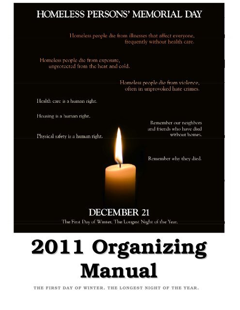 2011 Organizing Manual - National Coalition for the Homeless